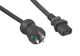Hospital Grade NEMA 5-15P to C13 Power Cord – 14 AWG, Black
