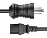 Hospital Grade NEMA 5-15P to C13 Power Cord – 14 AWG, Black