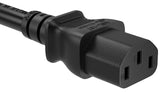 Hospital Grade NEMA 5-15P to C13 Power Cord – 16 AWG, Black