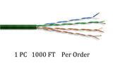 CompuCablePlusUSA Cat6A Slim Ethernet Bulk Cable 1000 FT, CM Rated, Bare Copper, 10 Gigabit, UTP 28 AWG Stranded