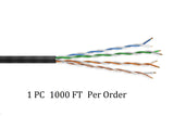 CompuCablePlusUSA Cat6A Slim Ethernet Bulk Cable 1000 FT, CM Rated, Bare Copper, 10 Gigabit, UTP 28 AWG Stranded