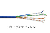 CompuCablePlusUSA Cat6A Slim Ethernet Bulk Cable 1000 FT, CM Rated, Bare Copper, 10 Gigabit, UTP 28 AWG Stranded