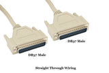 CompuCablePlusUSA.com RS-449 Serial Cable Shielded, Molded, Beige (DB37 to DB37, Male to Male) 3/6/10 FT Cable, Straight Through Wiring.