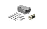CompuCablePlusUSA High Density DB15 Female D-Sub solder type connector DIY Kit with plastic hood, screws, and brass gold flash plated contacts. Lightweight, RoHS compliant.