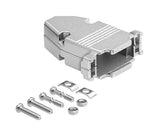 Metallic connector with screws on a white background