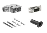 CompuCablePlusUSA.com D-Sub Connector DIY Kit – Solder Type Female, Right Angle (90°) Shielded Hood, 9 Pin