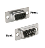 CompuCablePlusUSA DB9 Female D-Sub solder type connector Front and Back Views.