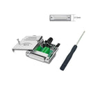 CompuCablePlusUSA.com DB25 Female Solderless Type Shielded Metal Hood Solderless Breakout Connector RS232 D-SUB Serial Adapter Kit. (DB25, Female)