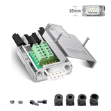 CompuCablePlusUSA.com DB9 Female Solderless Type Shielded Metal Hood Solderless Breakout Connector RS232 D-SUB Serial Adapter Kit.