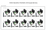 CompuCablePlusUSA.com 10PCS DB9 Female Breakout Connectors ¡V Solderless RS232 Serial Adapters. Order Quantity  Includes 10 PCS Female Kit Sets.