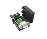 DTB-9FP-KIT Electrical connector with green terminal block and white connector on a white background