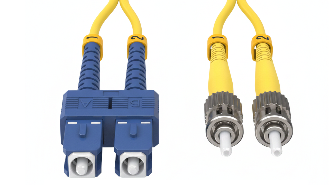 SC to ST Single Mode Fiber Optic Cable - Duplex OS2 9/125 Corning