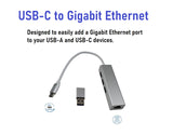 CompuCablePlusUSA.com USB-C Hub. USB-C ( PLUS USB-A Adap) to 3 x USB-A and 1 x RJ45 Ethernet LAN Network Adapter.