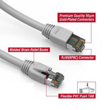 CAT.8 Ethernet Cable, 40Gbps 2000MHz High-Speed S/FTP LAN Network - Heavy Duty 24AWG Double Shielded Pure Copper, Gold-Plated RJ45 Connector, UL/ETL Certified