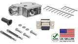 High Density DB15 crimp female connector complete bundle DIY kit includes connector, right angle hood, female crimp pin, strain relief grommets and screws.