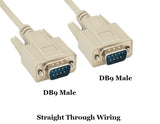 CompuCablePlusUSA.com RS-232 Serial Cable Shielded, Molded, Beige (DB9 to DB9, Male to Male, 6/10/15/25 Feet).