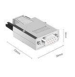 Compucableplususa.com High Density DB15 Solderless Type Shielded Metal Hood Solder Free Breakout Connector RS232 D-SUB Serial Adapter (High Density DB15, Female) DIY Kit Dimensions.