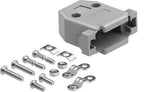 DB15 Plastic housing, unshielded hood, screws.