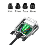 CompuCablePlusUSA.com DB15 Male Solderless Type Shielded Metal Hood Solderless Breakout Connector RS232 D-SUB Serial Adapter.