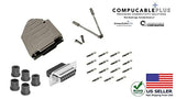 Female DB15 Crimp Type DIY Kit. Complete Bundle DIY Kit Includes D-Sub Crimp Connector, Crimp Pins, Deluxe No-Ear, Full Profile Metal Housing, Strain Relief Grommet, and Screws.