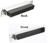 37 Pin D-Sub Crimp Type Male Connector Front and Back Images.
