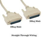 CompuCablePlusUSA.com RS-232 Serial Cable Shielded, Molded, Beige (DB25 to DB25, Male to Male).