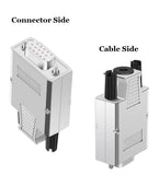 Compucableplususa.com High Density DB15 Solderless Type Shielded Metal Hood Solder Free Breakout Connector RS232 D-SUB Serial Adapter (High Density DB15, Female) Connector Side and Cable Side images.
