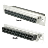 DB37 Crimp Female Connector Front and Back Views