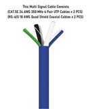 4 in 1 Multiple Conductor Cable - CAT.5E Type 1 : [CAT.5E Ethernet x 2 PCS] + [RG-6/U Quad Shield Coaxial Cable x 2 PCS] - Multimedia 4 in 1 Combination Cable (Compare at Amazon Price $561.65)