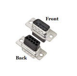 DB9 Male 9 Pin Crimp Connector Front and Back view image.