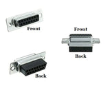 DB15 Female Crimp Connector front and back views