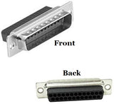 DB25 Male  Crimp Connector Front and Back views.
