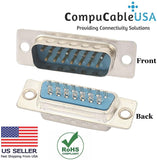 DB15 Male Solder Connector front and back views.