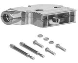 DB25 male solder type shielded metal elbow hood and Screws.