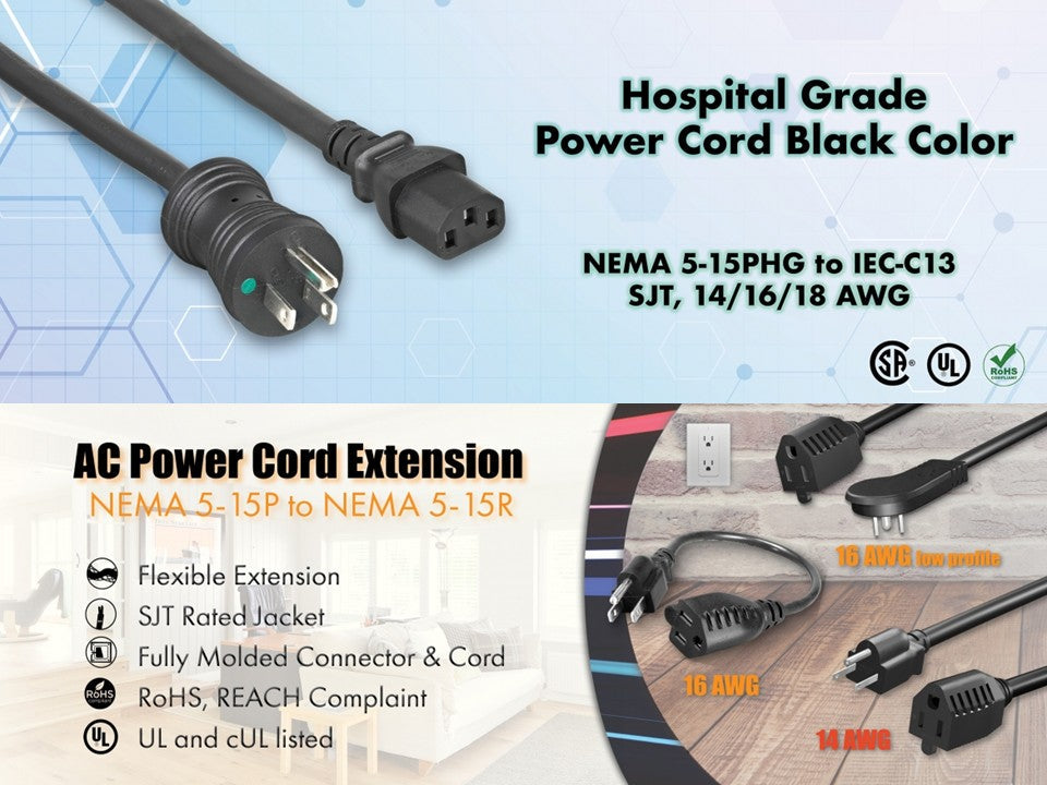 CompuCablePlusUSA Hospital Grade Power Cords & NEMA Locking Solutions