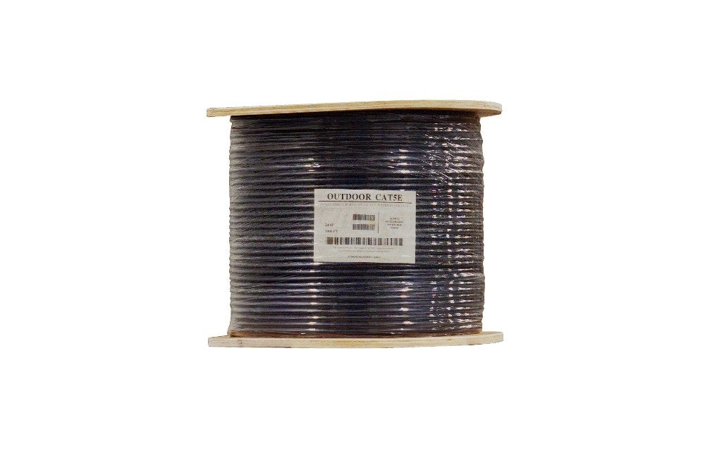 CompuCablePlusUSA.com CAT.5E Outdoor Solid Direct Burial UTP Unshielded Ethernet Cable, CMX-Rated, UV-Resistant and Waterproof LDPE Jacket, Support Gigabit Network LAN Wire with a Bandwidth of up to 350 MHz, 4 Twisted Pairs 24AWG Solid Bare Copper. 1000 FT Network LAN Cable.
