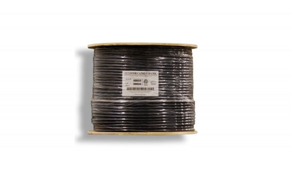 CompuCablePlusUSA.com CAT.6E Outdoor Solid Direct Burial Shielded Ethernet Bulk Cable, CMX-Rated UV Resistant and Waterproof LDPE Jacket, Support Gigabit Network LAN Wire with a Bandwidth of Up to 600 MHz, 4 Twisted Pairs with a Spline Core Separator, 23 AWG Solid Bare Copper.