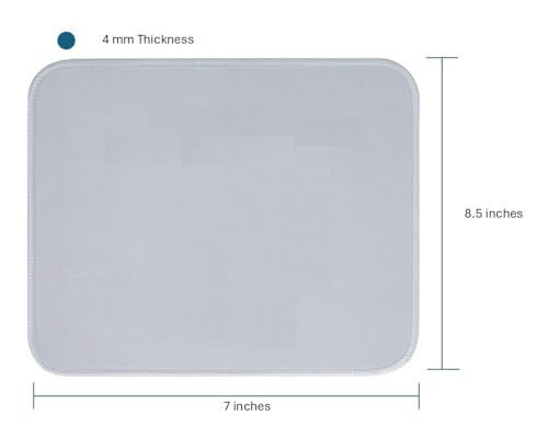 8.5"x7" 4mm Premium Computer Mouse Pad 2-Pack with Anti-Slip Rubber Base (Gray)