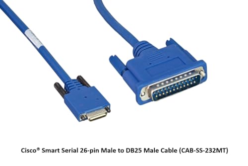 Cisco® Smart Serial Cable 26-Pin Male to DB25 Male 10FT Blue (CAB-SS-232MT Compatible)