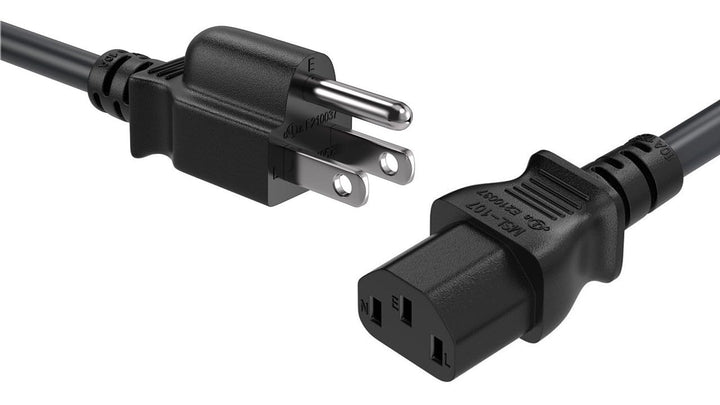 CompuCablePlusUSA.com Shielded NEMA 5-15P to C13 18AWG Black Power Cord.