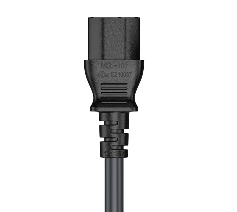 CompuCablePlusUSA.com Shielded C13 18AWG Black Power Cord.