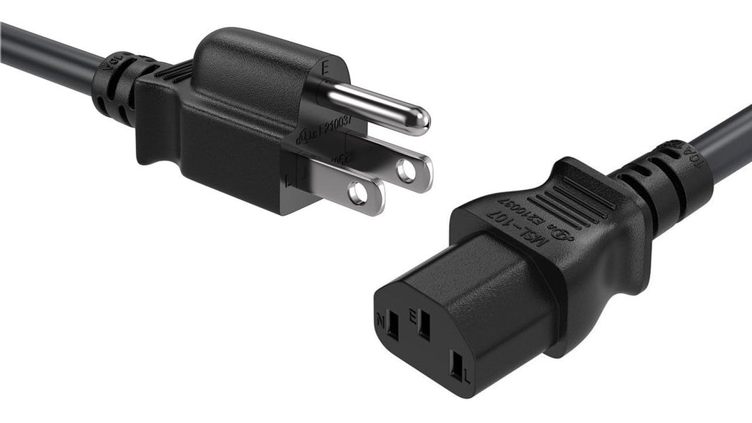 CompuCablePlusUSA.com NEMA 5-15P to C13 Power Cord Black 