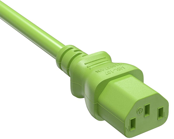CompuCablePlusUSA.com C13 Extension Power Cord, 18AWG, Green.