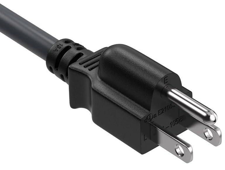 CompuCablePlusUSA.com NEMA 5-15P Power Extension Cord, 16AWG, Black Color.