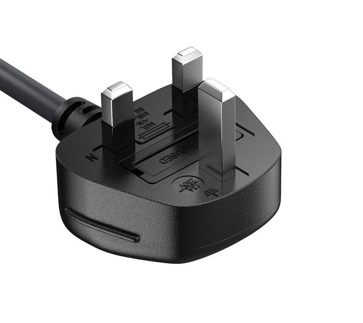 CompuCablePlusUSA UK BS 1363 Fused AC Power Cord Black color. 