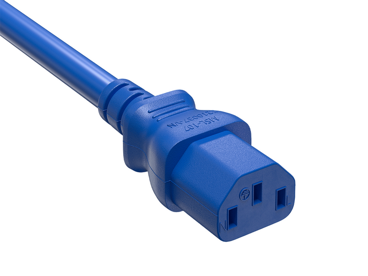 CompuCablePlusUSA IEC 60320 C13 Extension Jumper Power Cord Blue Color.
