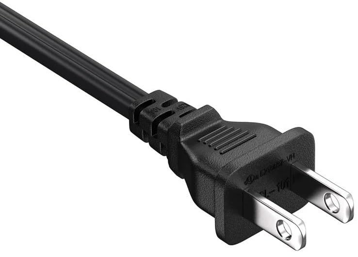 CompuCablePlusUSA.com NEMA 1-15P Black power cord with plug on a white background