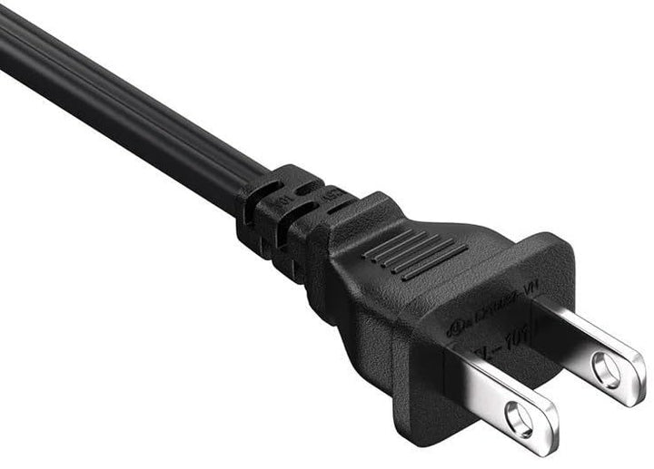 CompuCablePlusUSA.com NEMA 1-15P Black power cord with plug on a white background