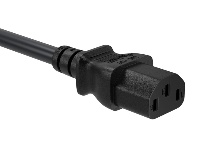 CompuCablePlusUSA IEC 60320 C13 Shielded North American Standard Power Cord Black Color