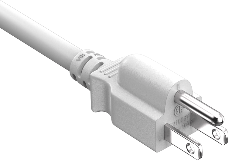 CompuCablePlusUSA NEMA 5-15P North American Standard Power Cord 
